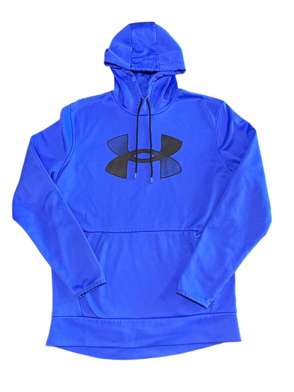 Under Armour Blue Pullover Hoodie Logo Fleece Lightweight Mens Medium
